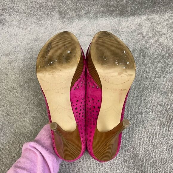 Enzo Angiolini Women’s 8M 5 inch Platform Stilettos Heels Perforated Pink Open - Picture 6 of 8